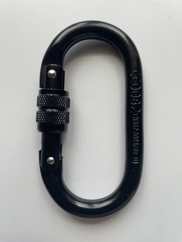 Карабін овальний різьбовий чорний (сталь)