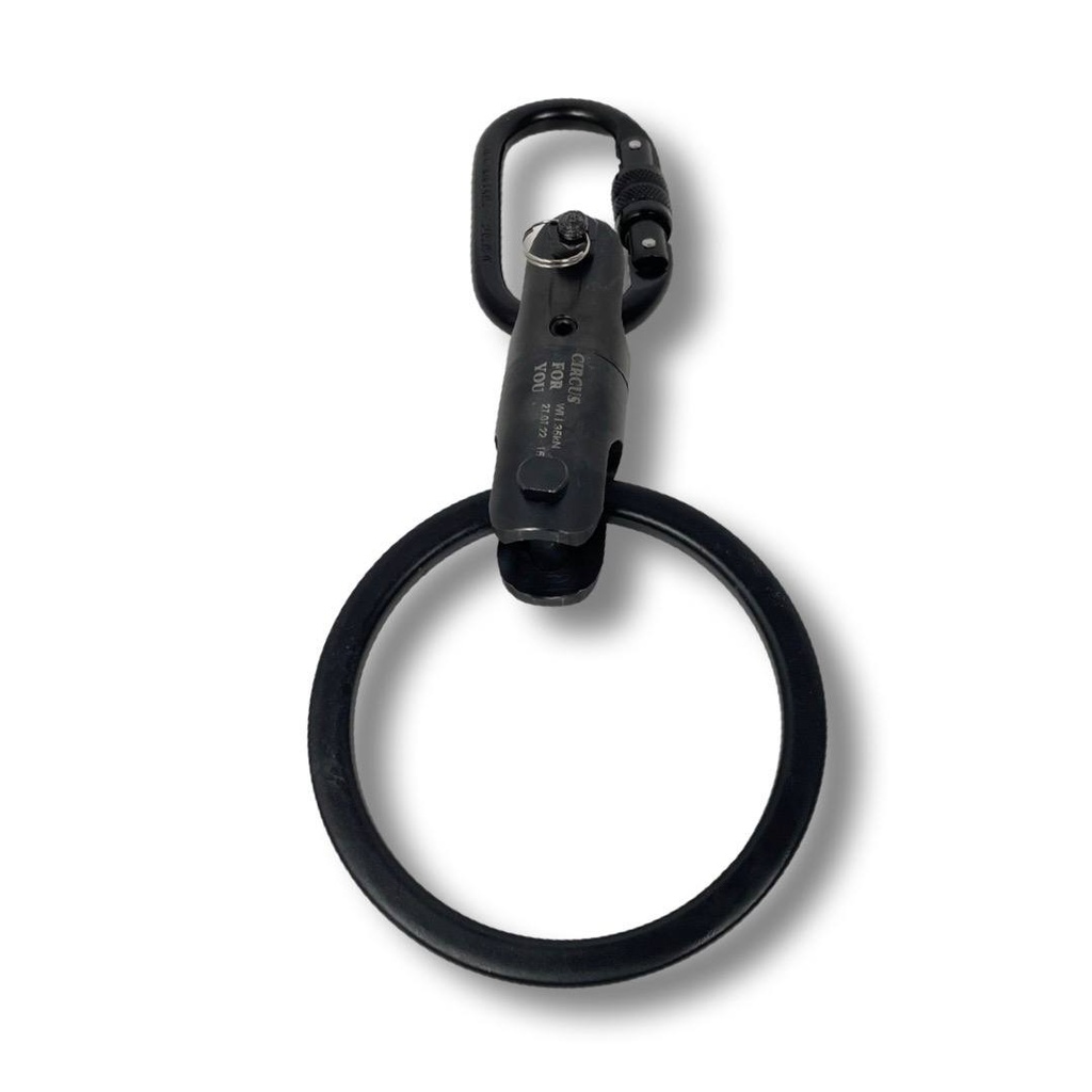 Aerial silks rigging set with 100 mm black-painted steel ring